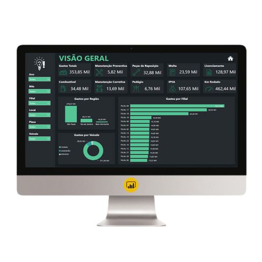 Dashboard Gestão de Frotas 1.0 no Power BI