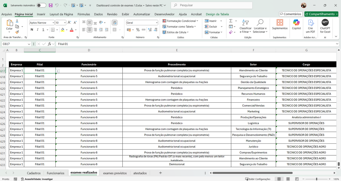 Dashboard Controle de Exames e Atestados 1.1 no Power BI – Gestão de Saúde Ocupacional Completa