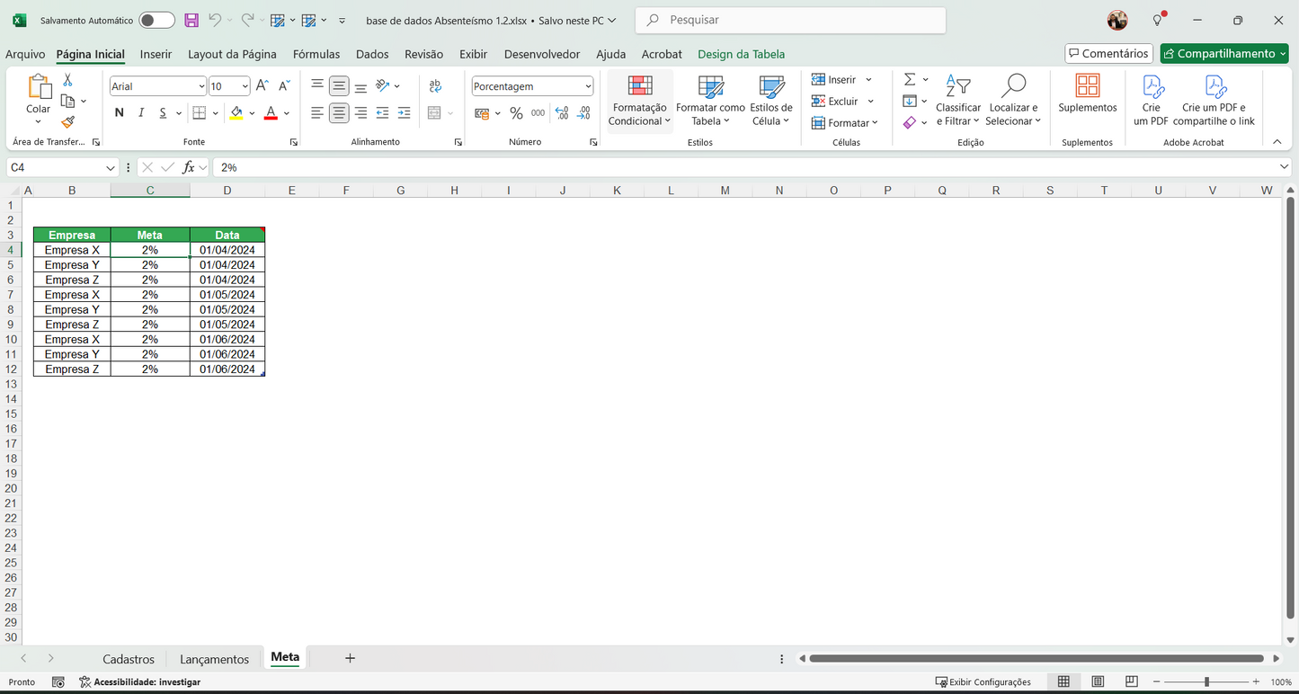 Dashboard Controle de Absenteísmo 1.2
