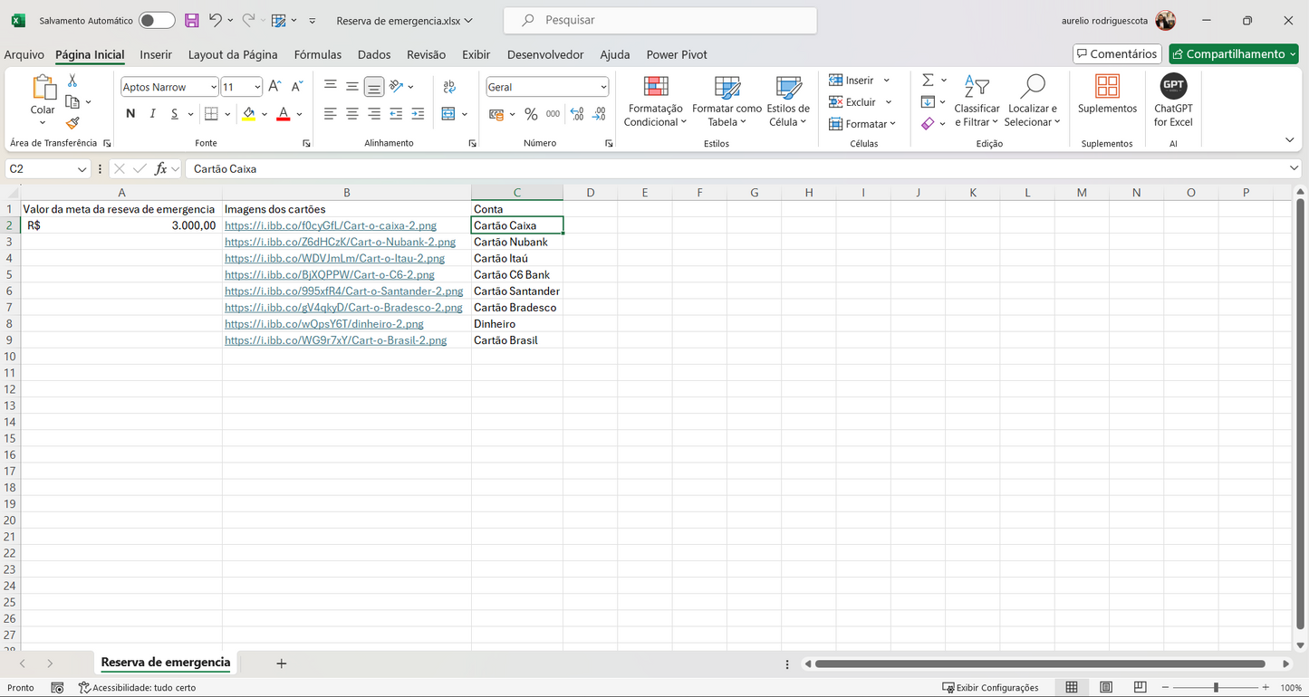 Dashboard Finanças Pessoais 1.1 no Power BI
