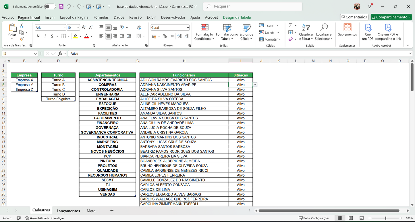 Dashboard Controle de Absenteísmo 1.2