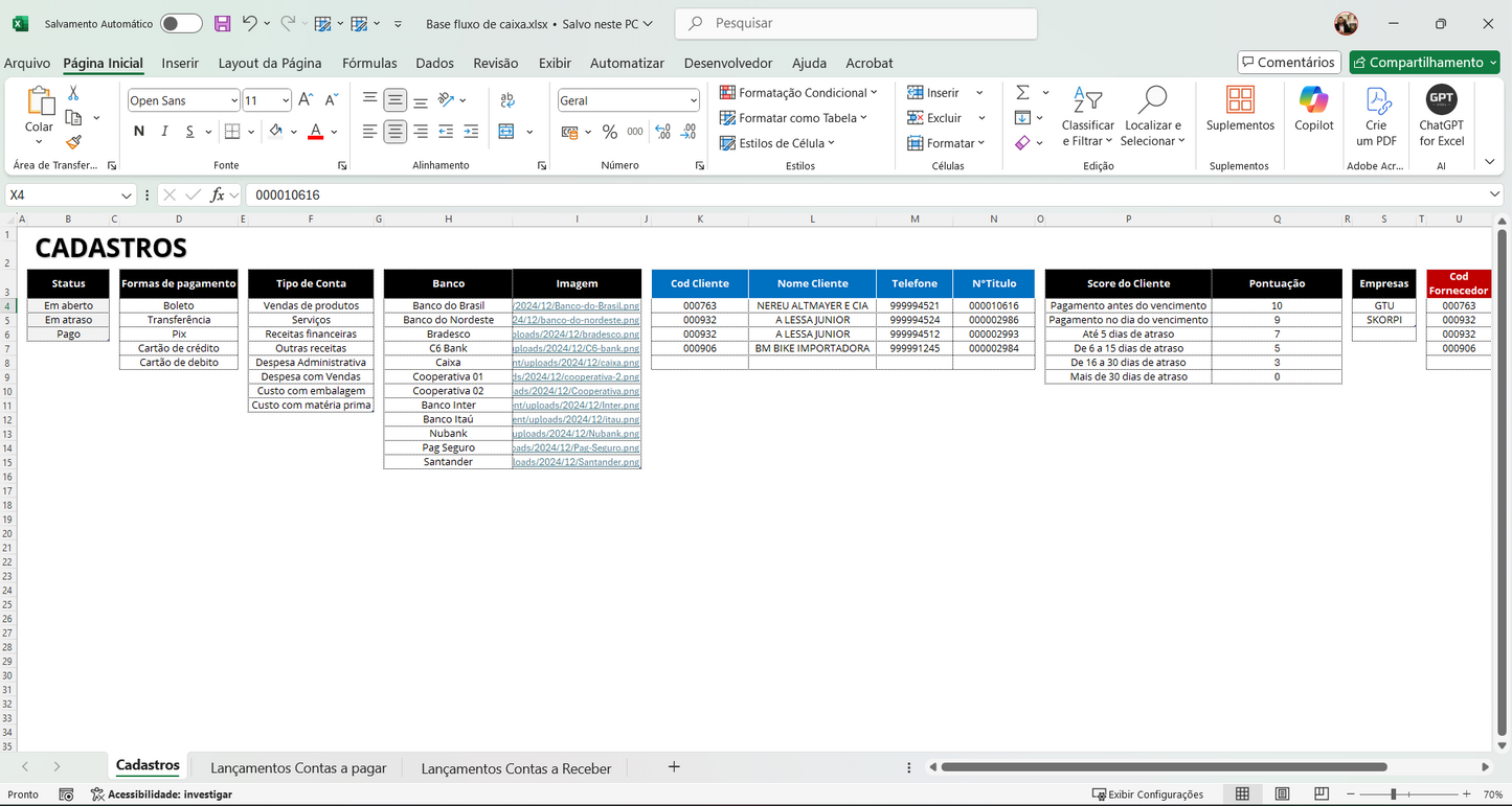Dashboard Fluxo de Caixa 1.0 no Power BI