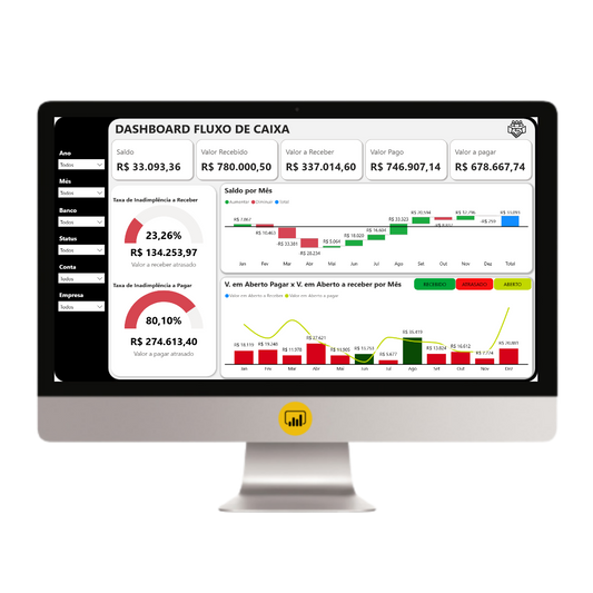 Dashboard Fluxo de Caixa 1.0 no Power BI