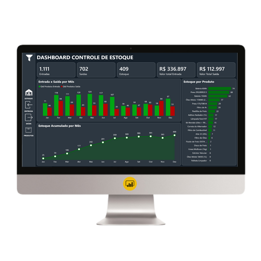 Dashboard Controle de Estoque 1.0 no Power BI