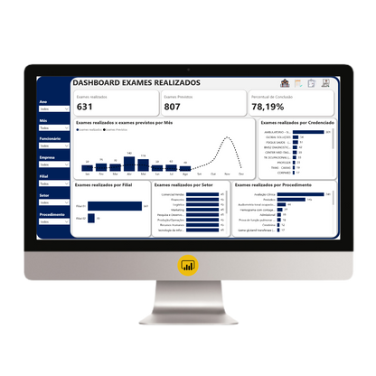 Dashboard Controle de Exames 1.0 no Power BI