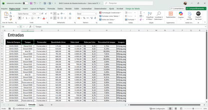 Dashboard Controle de Combustíveis 1.0 no Power BI