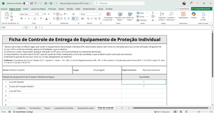 Dashboard Controle de EPIs e Compras 1.0 no Power BI