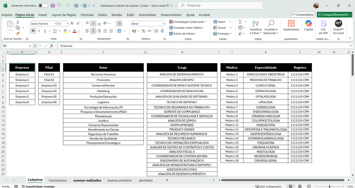 Dashboard Controle de Exames e Atestados 1.1 no Power BI – Gestão de Saúde Ocupacional Completa