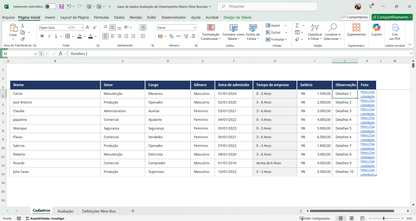 Dashboard Avaliação de Desempenho Nine Box no Power BI
