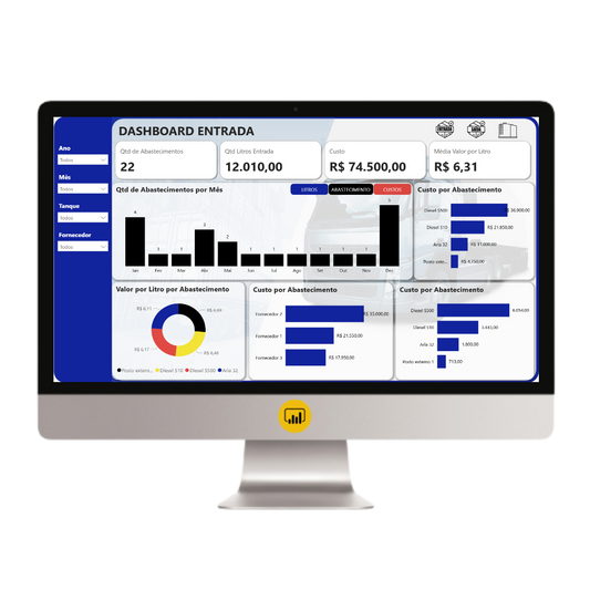 Dashboard Controle de Combustíveis 1.0 no Power BI
