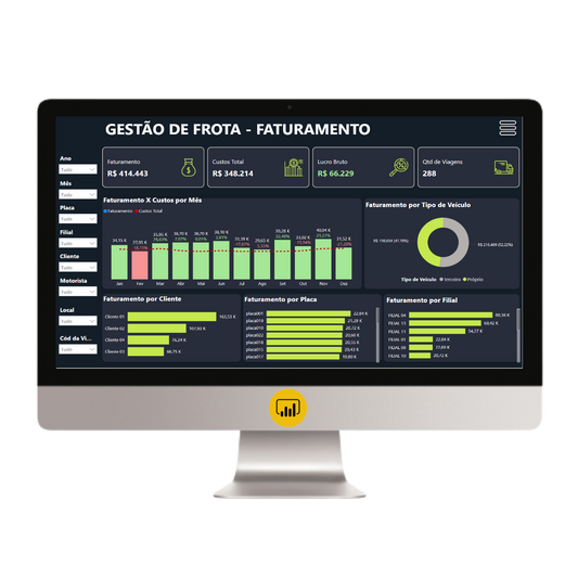 Dashboard Gestão de Frotas 3.2 no Power BI