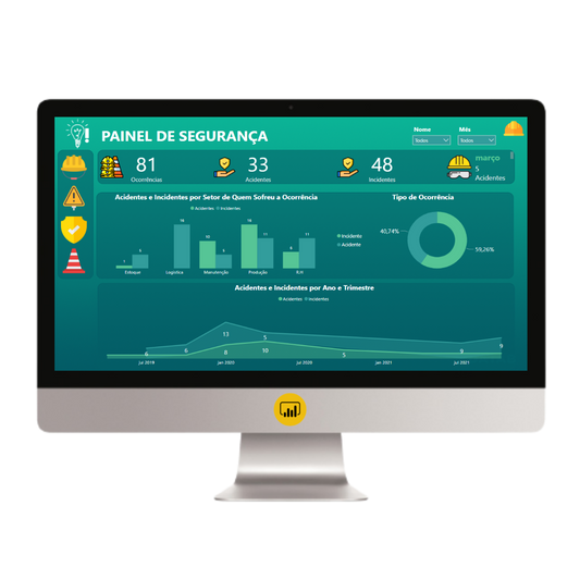Dashboard Controle de Acidentes 1.0 no Power BI – Gestão de SST e Ocorrências