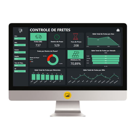 Dashboard Controle de Fretes 1.0 no Power BI