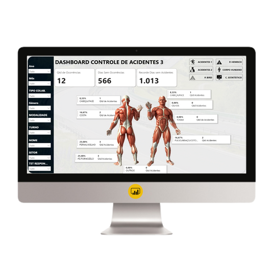 Dashboard Controle de Acidentes 1.2 no Power BI