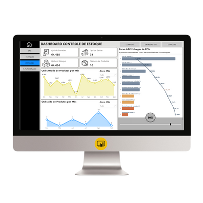 Dashboard Controle de EPIs e Compras 1.0 no Power BI